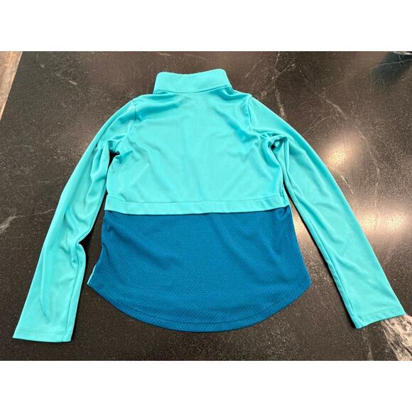 Under Armour girls turquoise heatgear long sleeve layer 1/4 zip YM - Picture 5 of 6
